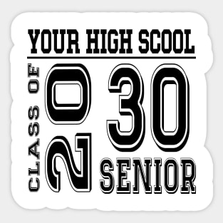 High School Senior 2030 Class of 2030 Graduate College Sticker